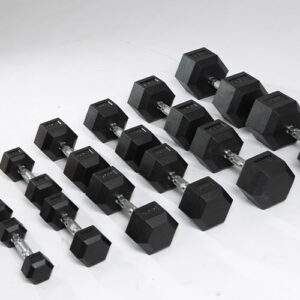 rubber hexagonal dumbbell set